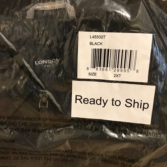 Men's London Fog Auburn Lightweight Zip Front Golf Jacket-L45500T(Black)Size 2XT - Picture 6 of 6